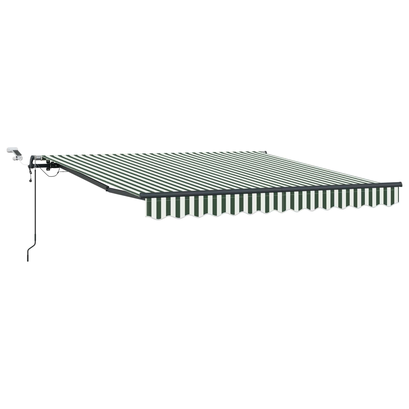 Lietussarga audums ar zaļu un baltu 300 x 250 cm poliesters