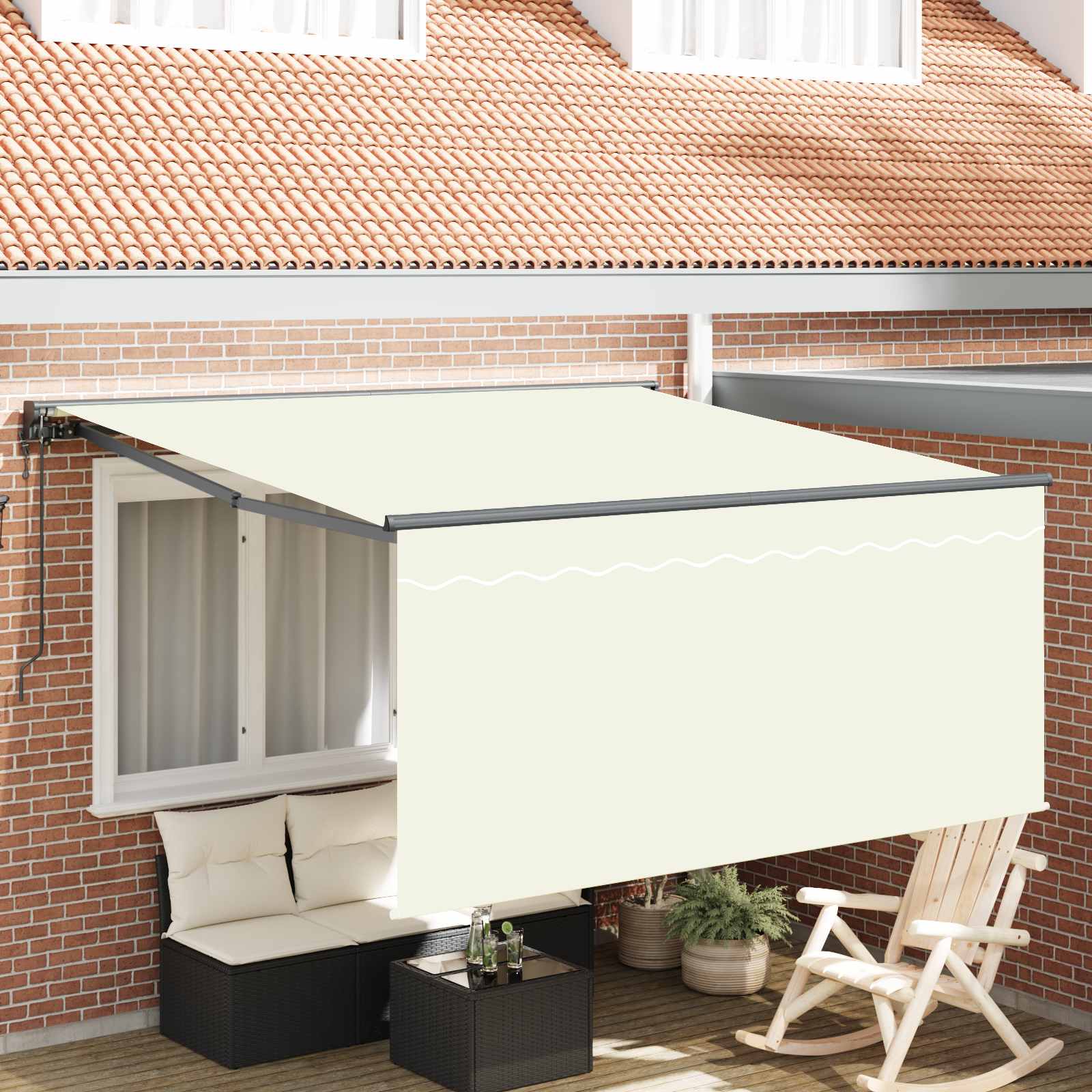 Retractable Awning Cream 350 x 250 cm