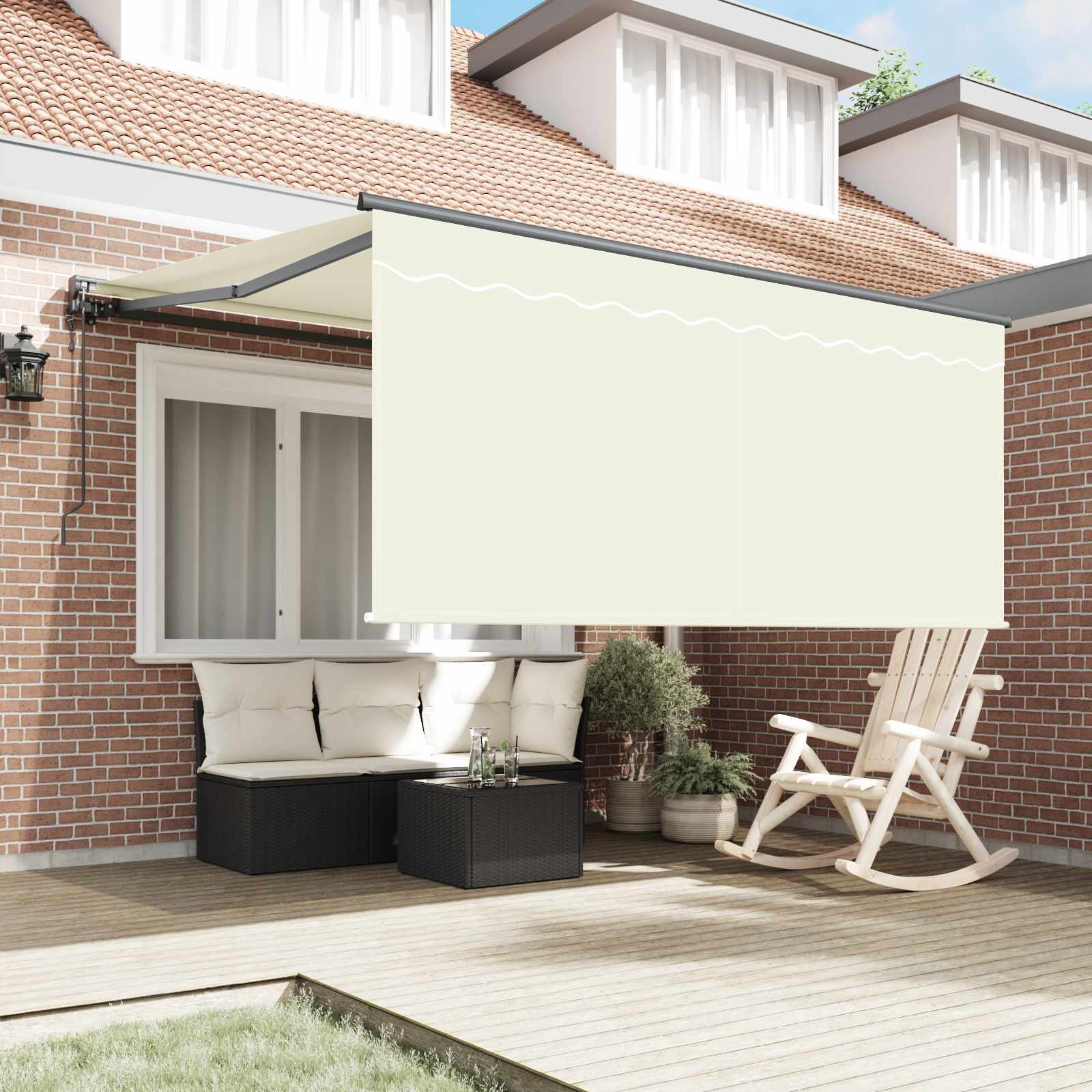 Retractable Awning Cream 350 x 250 cm