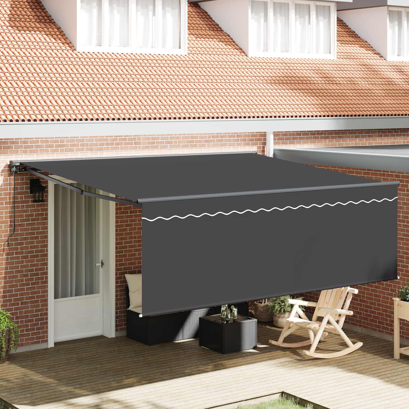 Ištraukiama markizė Oranžinė ir balta 350x250 cm audinys