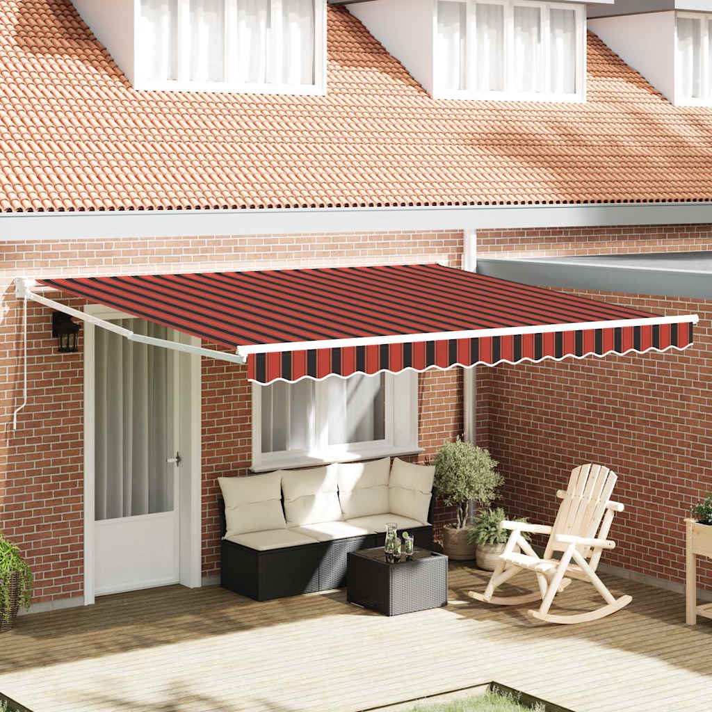 Red and Black Gazebo 350 x 250 x 165 cm Polyester
