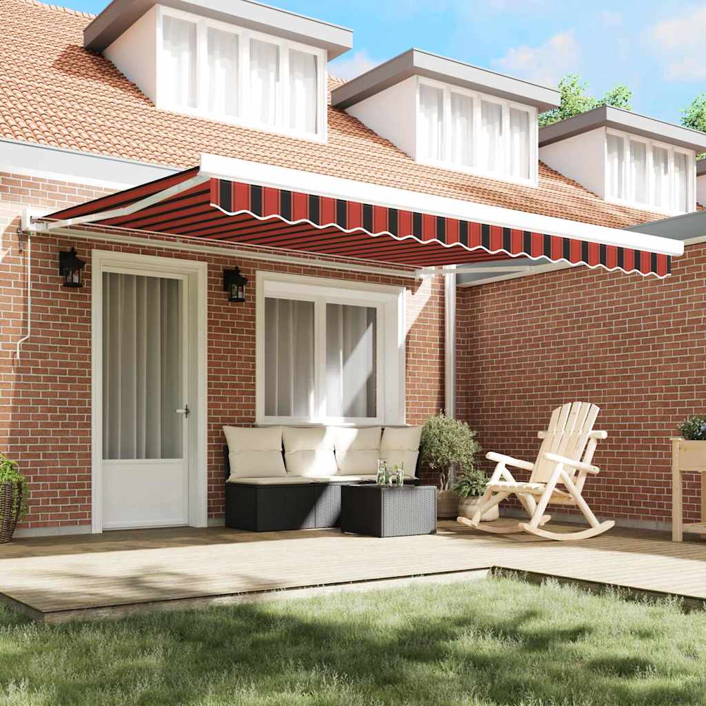Retractable awning orange and brown 350 x 250 cm