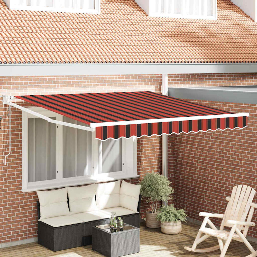 Automatic Retractable Awning Orange and Brown 350x250 cm