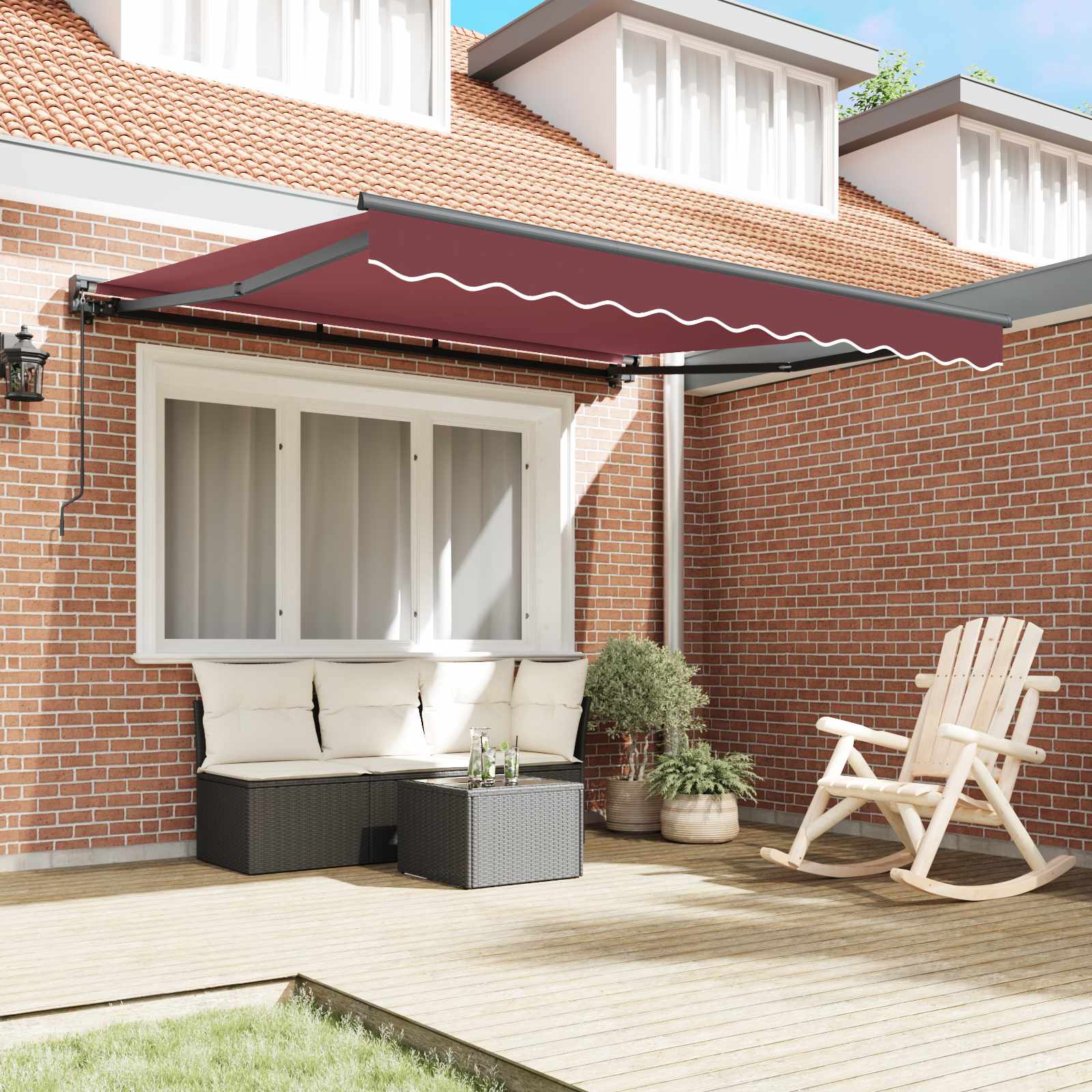Retractable awning Burgundy 350x250 cm fabric