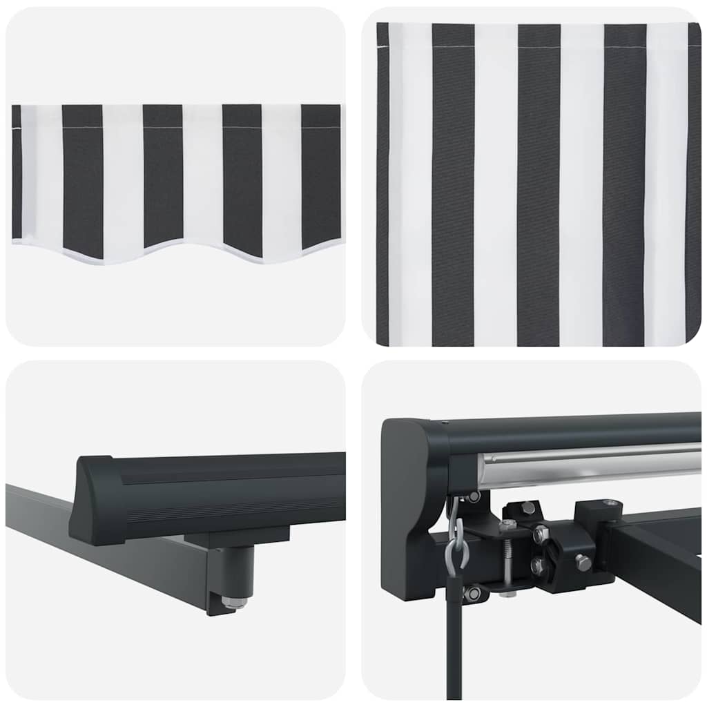 Ištraukiama markizė Antracito ir baltos 350x250 cm