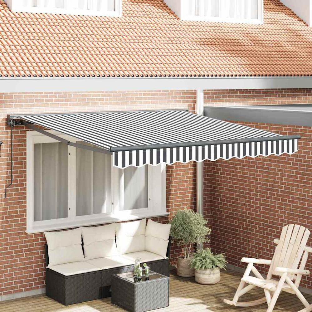 Ištraukiama markizė Antracito ir baltos 350x250 cm