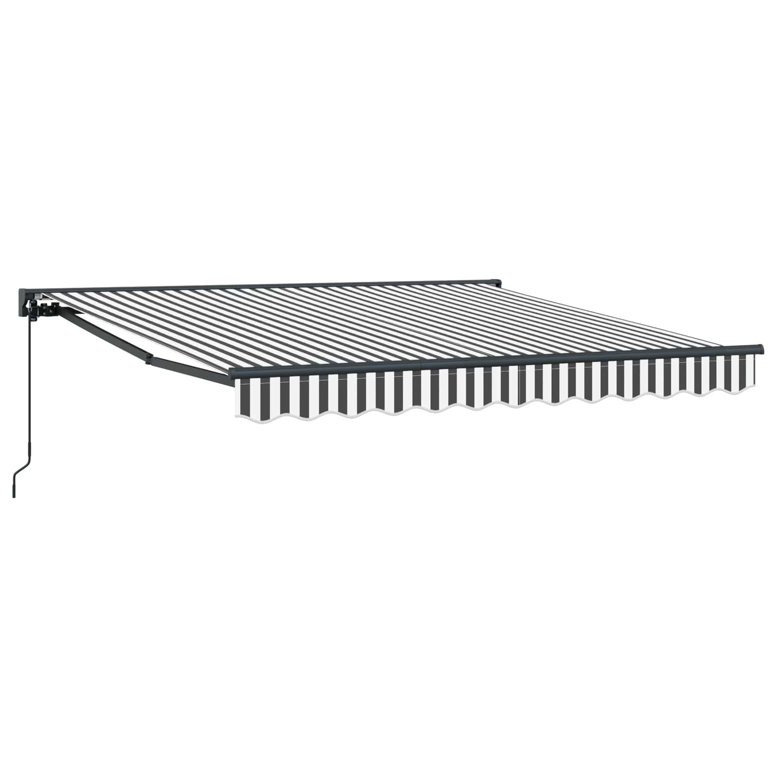 Ištraukiama markizė Antracito ir baltos 350x250 cm audinys