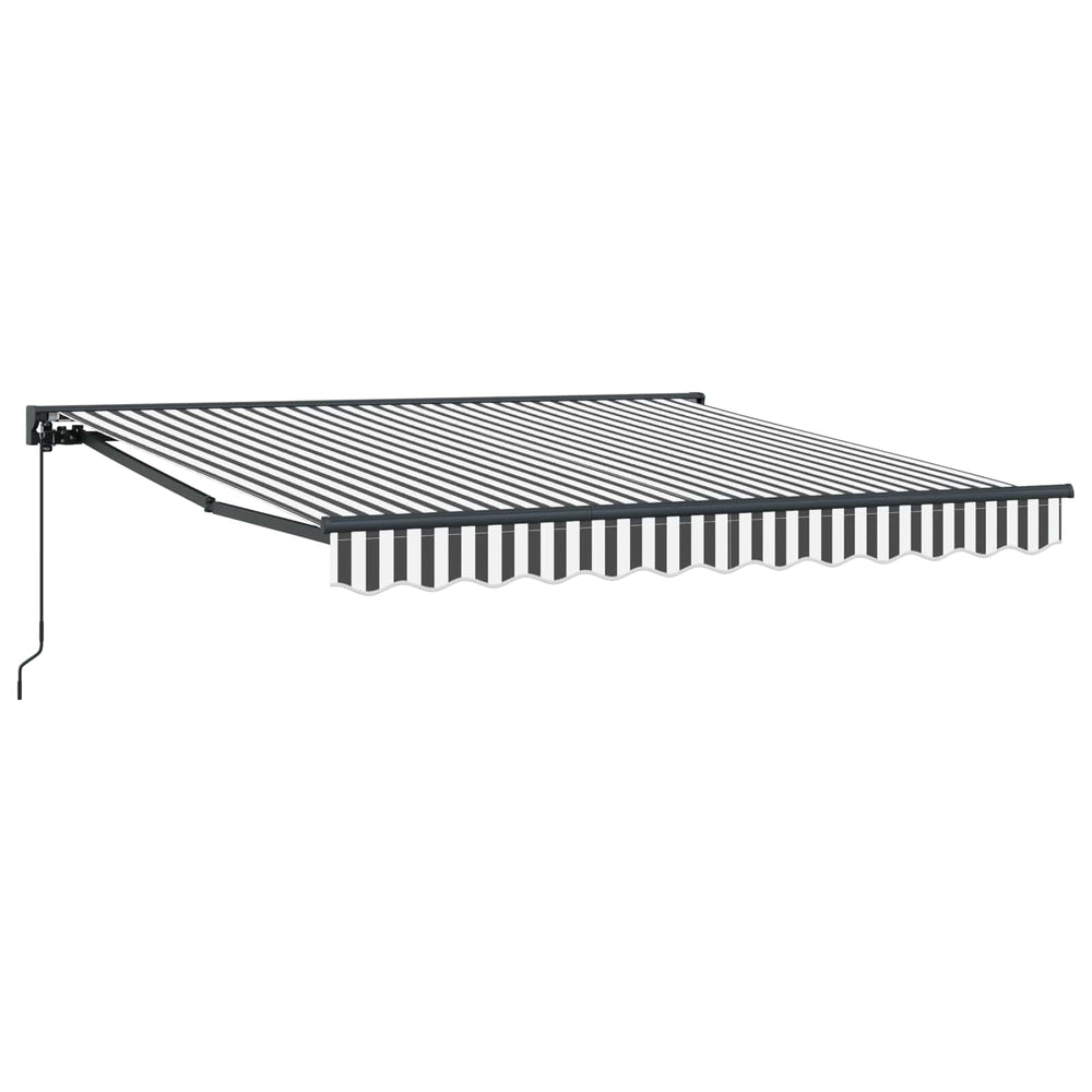 Ištraukiama markizė Antracito ir baltos 350x250 cm audinys