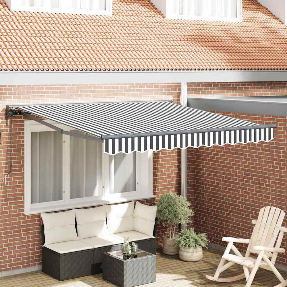Ištraukiama markizė Antracito ir baltos 350x250 cm