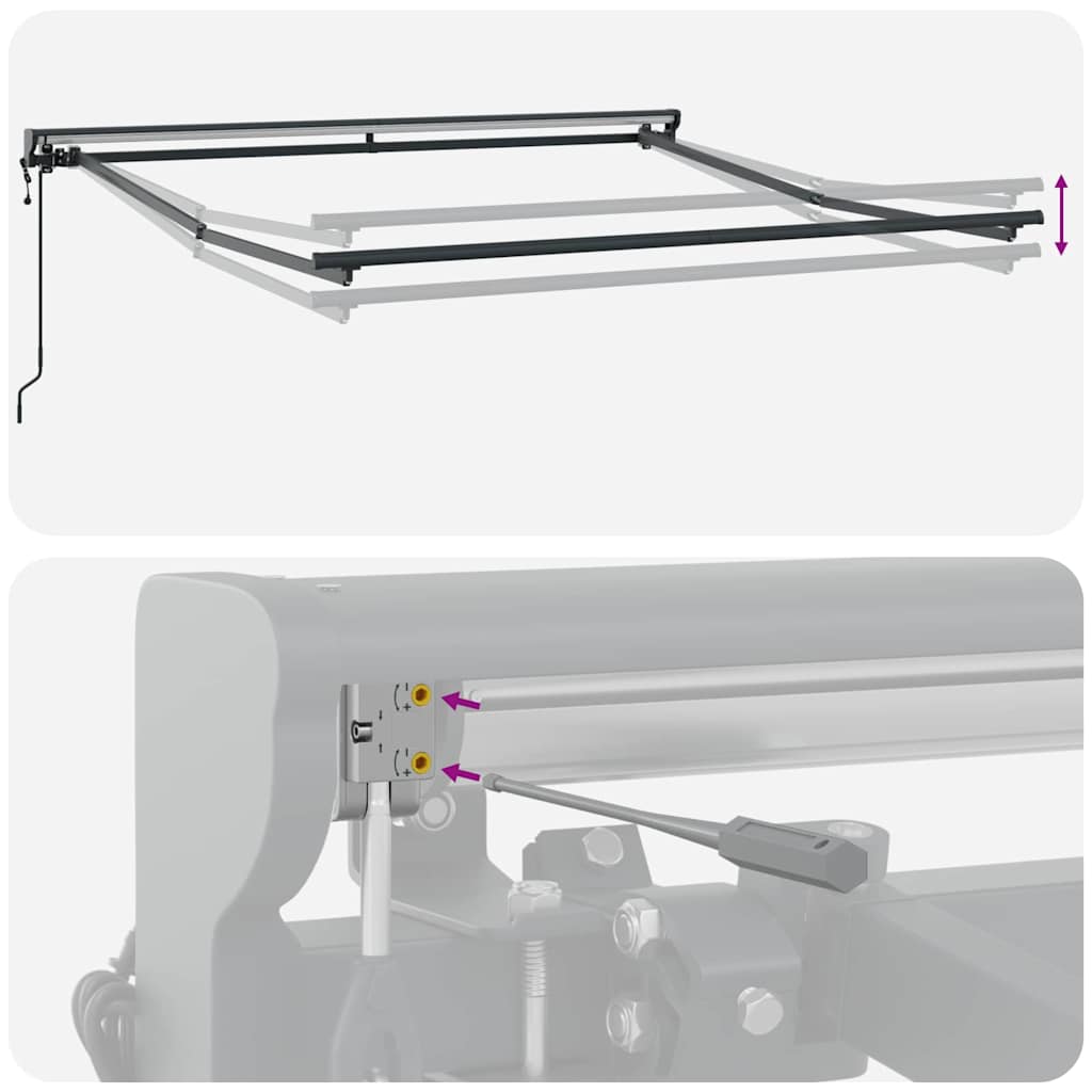 Ištraukiama markizė Antracito ir baltos 350x250 cm