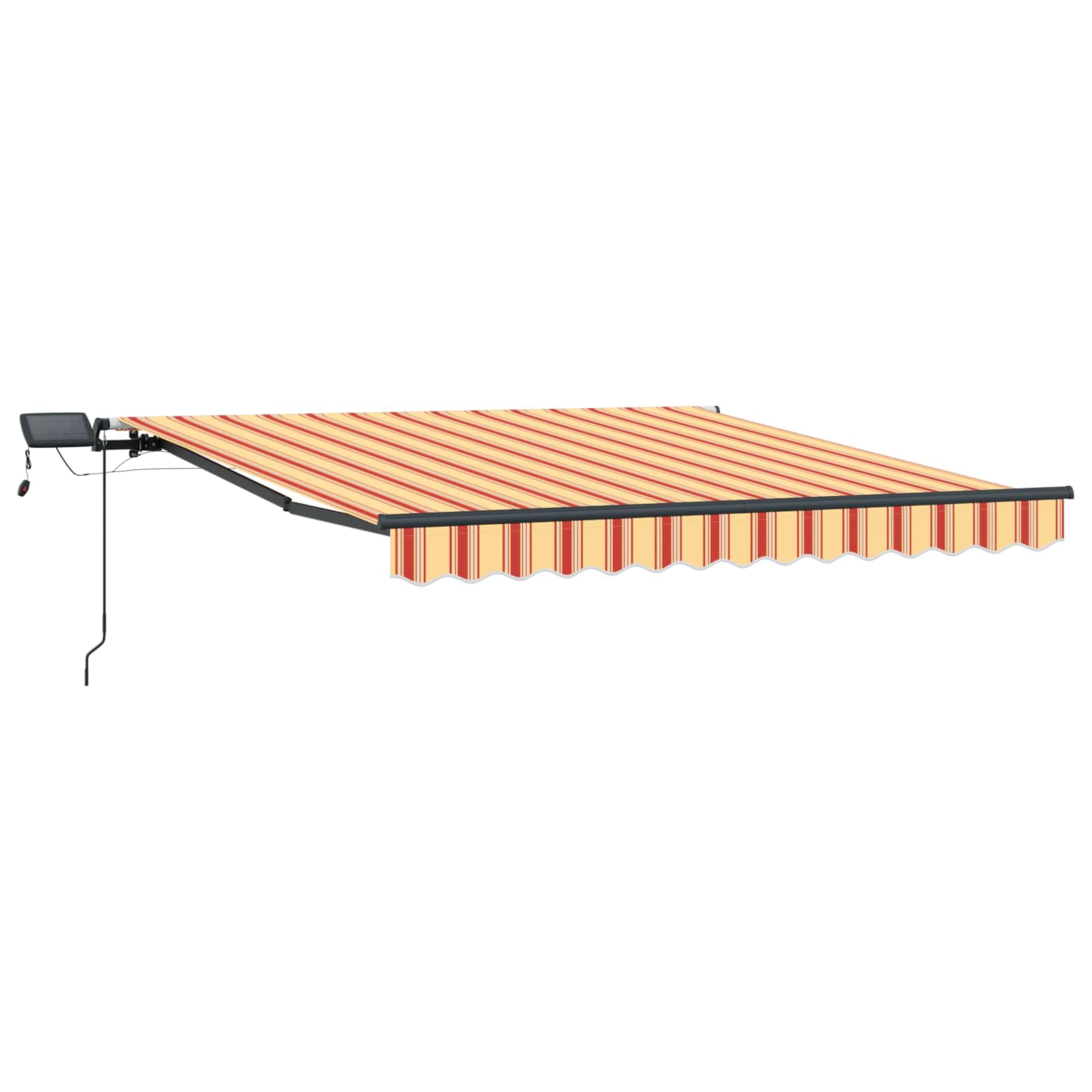Manual retractable awning with LED yellow and orange 350x250 cm
