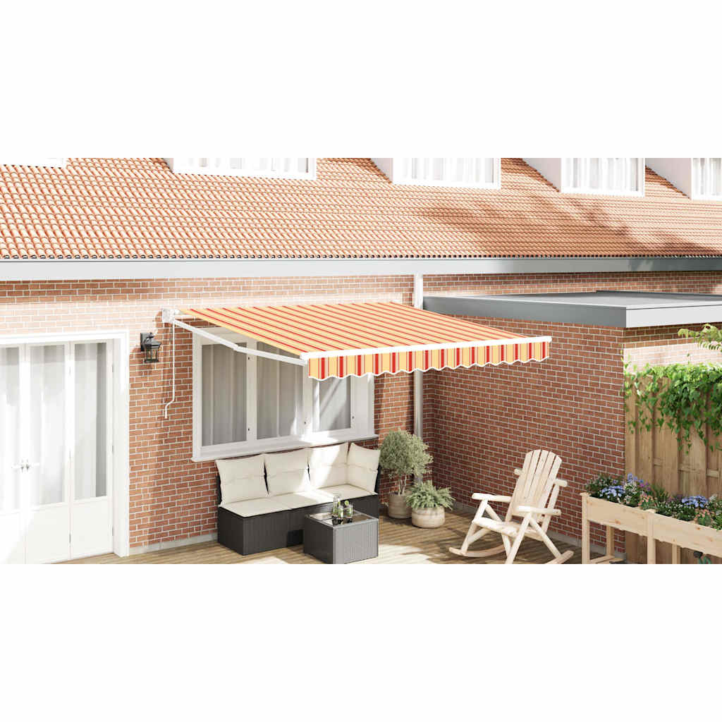 Automatinė įtraukiama markizė geltona ir oranžinė 350x250 cm