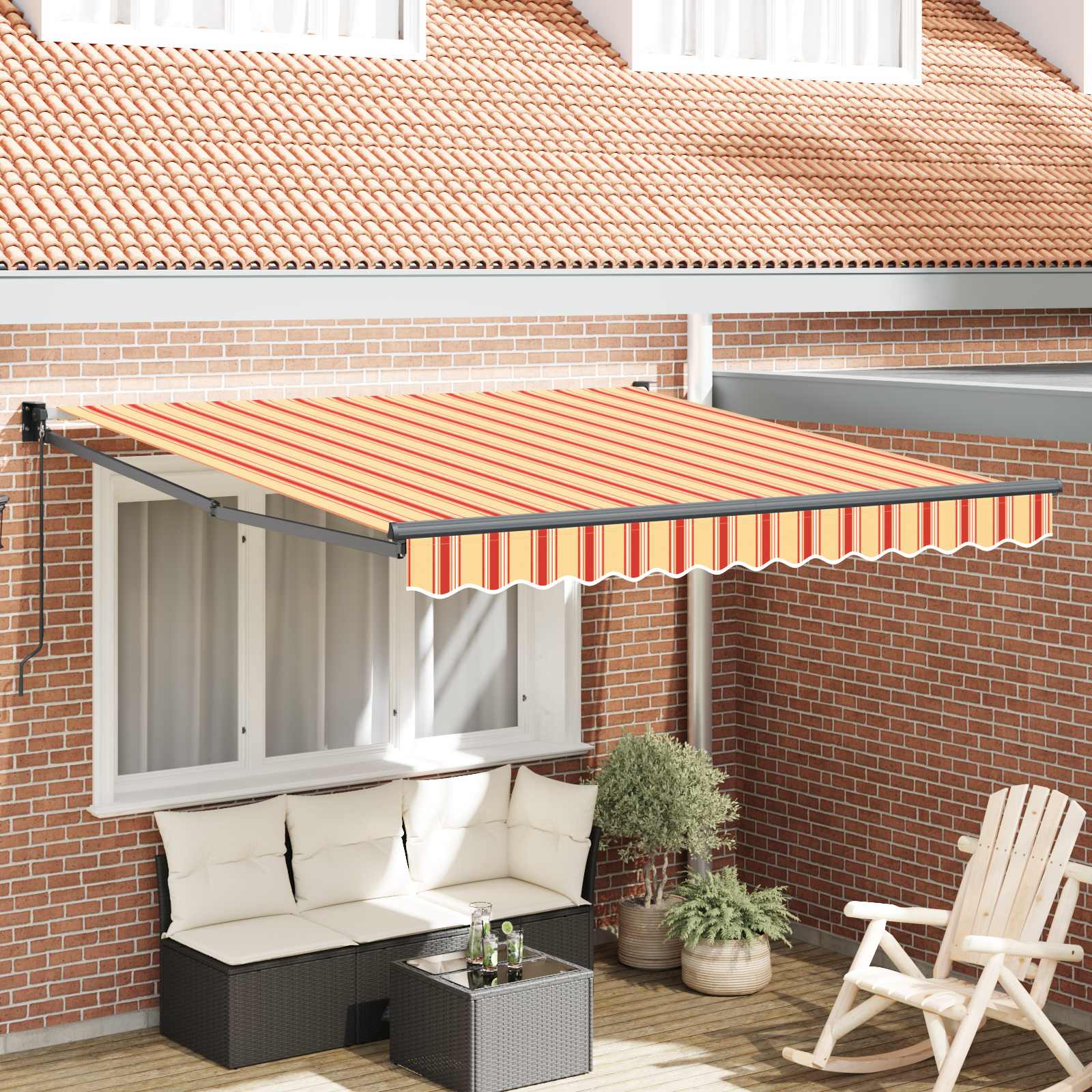 Pavėsinė Geltona ir Oranžinė 350 x 250 x 165 cm Poliesteris