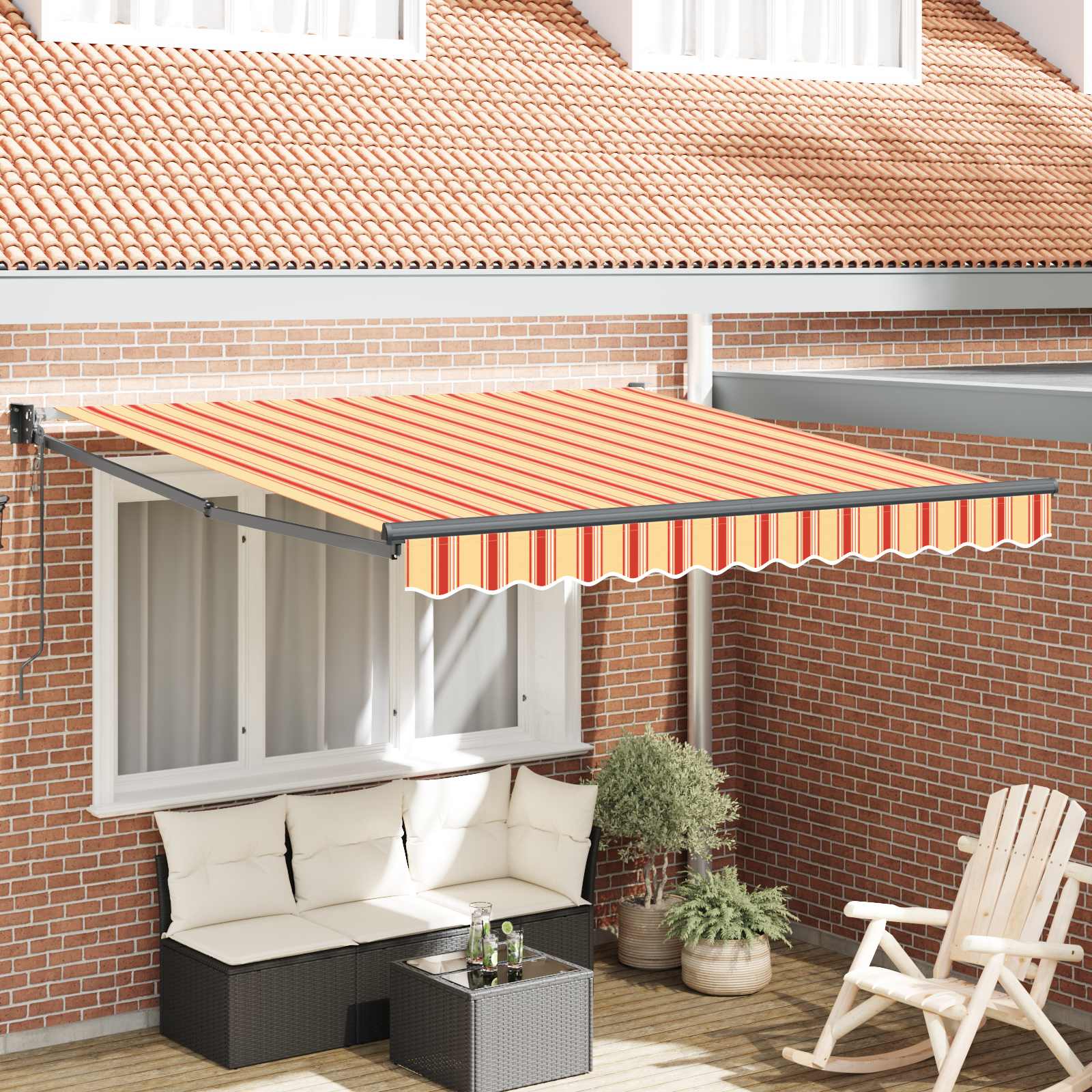 Pavėsinė Geltona ir Oranžinė 350 x 250 x 165 cm Poliesteris