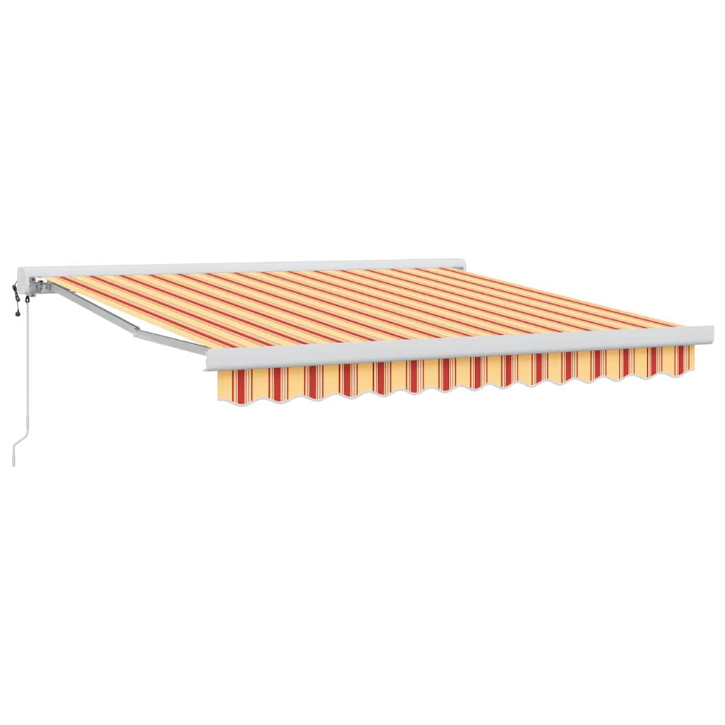 Automatinė įtraukiama markizė geltonoje ir oranžinėje spalvoje, 350x250 cm
