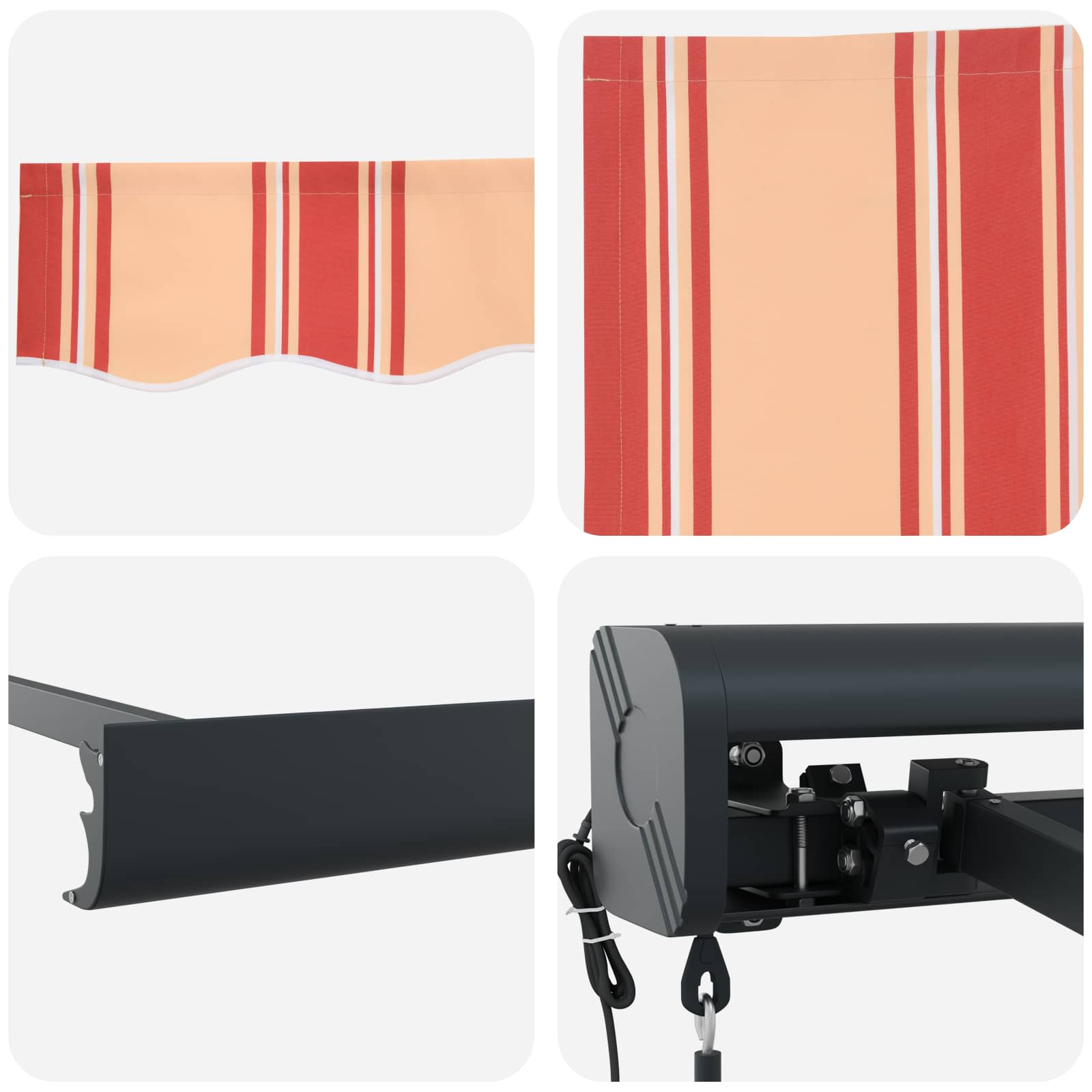 Automatic Retractable Awning Yellow and Orange 350x250 cm