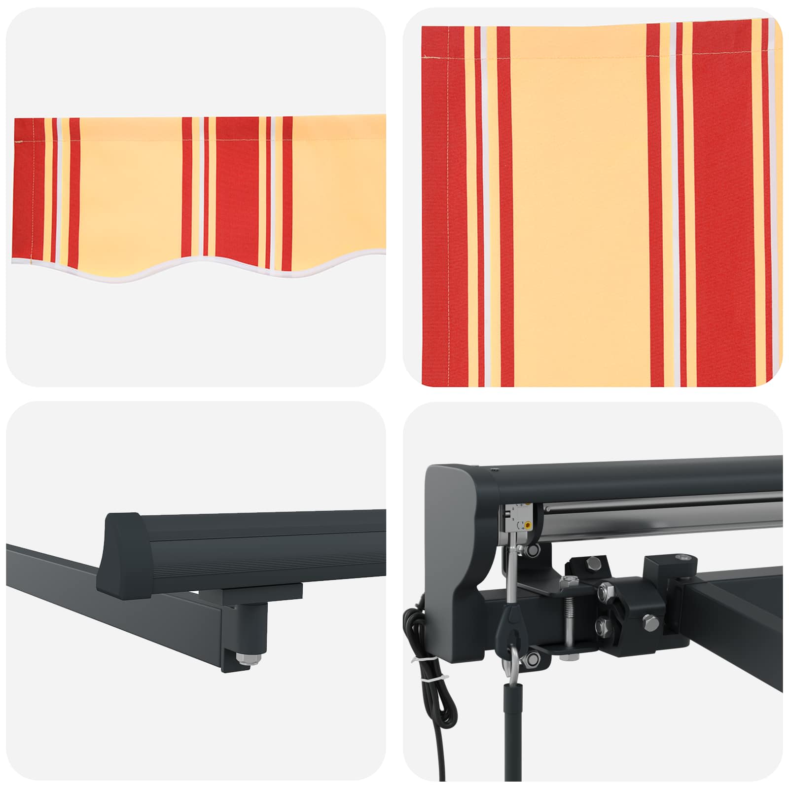 Retractable Awning Yellow and Orange 350x250 cm fabric