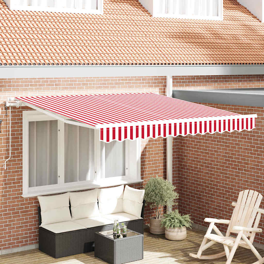 Elektrinė ištraukiama pavėsinė Raudona ir balta 350 x 250 cm
