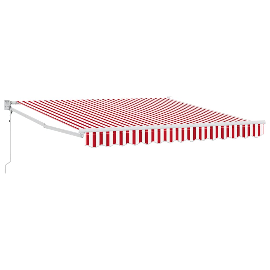 automatinė įtraukiama markizė raudonai ir baltai dryžuota 350x250 cm