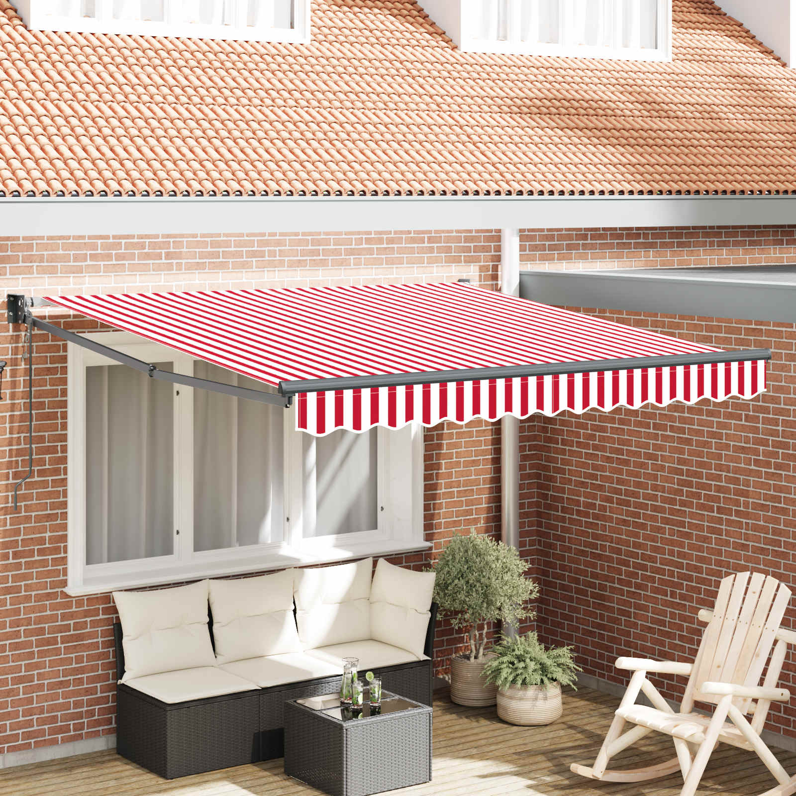 Izvelkama nojume sarkana un balta 350 x 250 cm