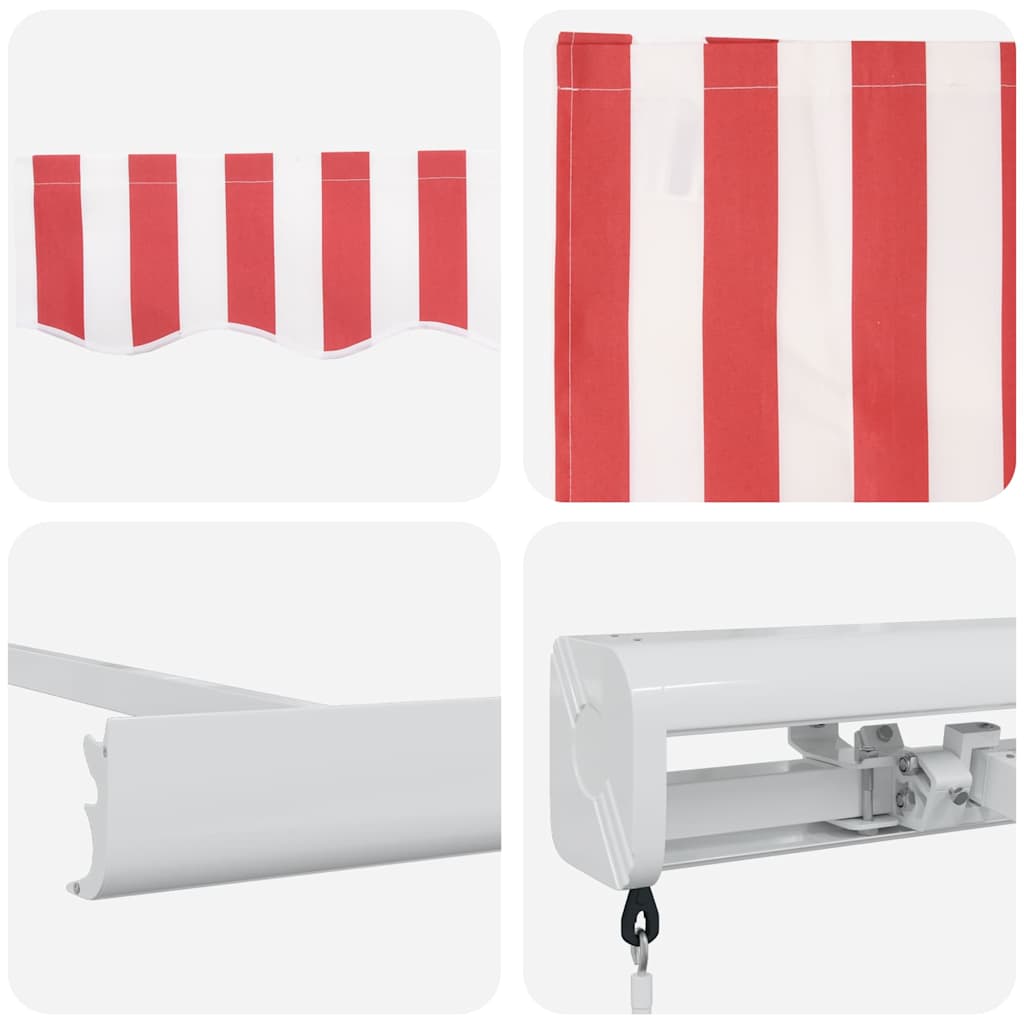 Retractable Awning Red and White 350 x 250 cm