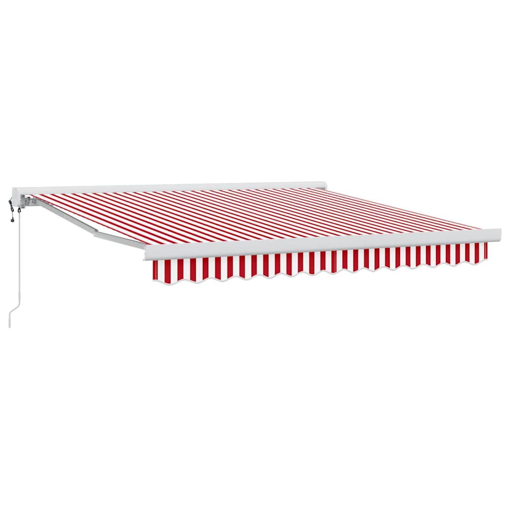 Automātisks ievelkams markīzes tents, sarkani un balti svītrains, 350x250 cm