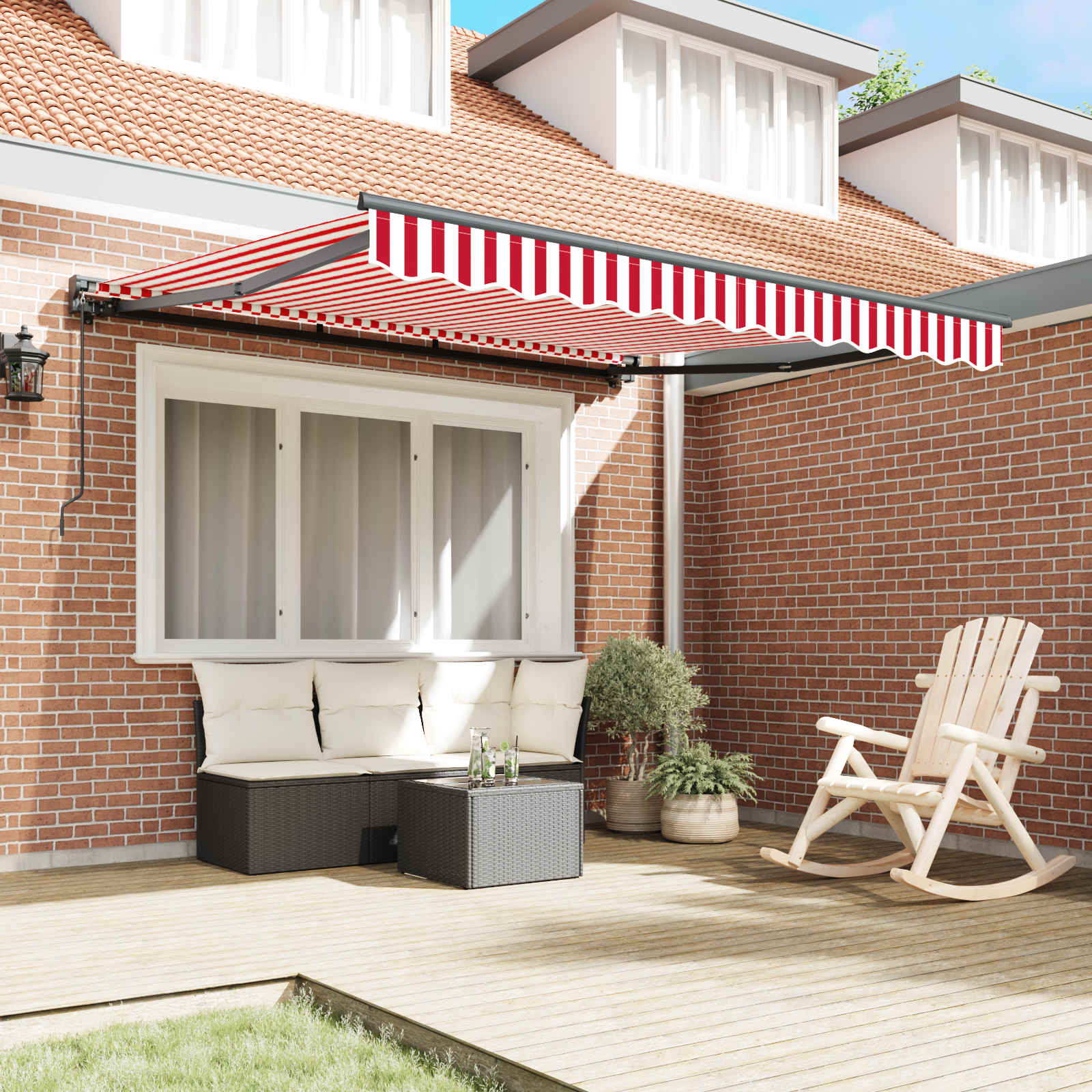 Markizės rėmas Raudona ir balta 350 x 250 cm