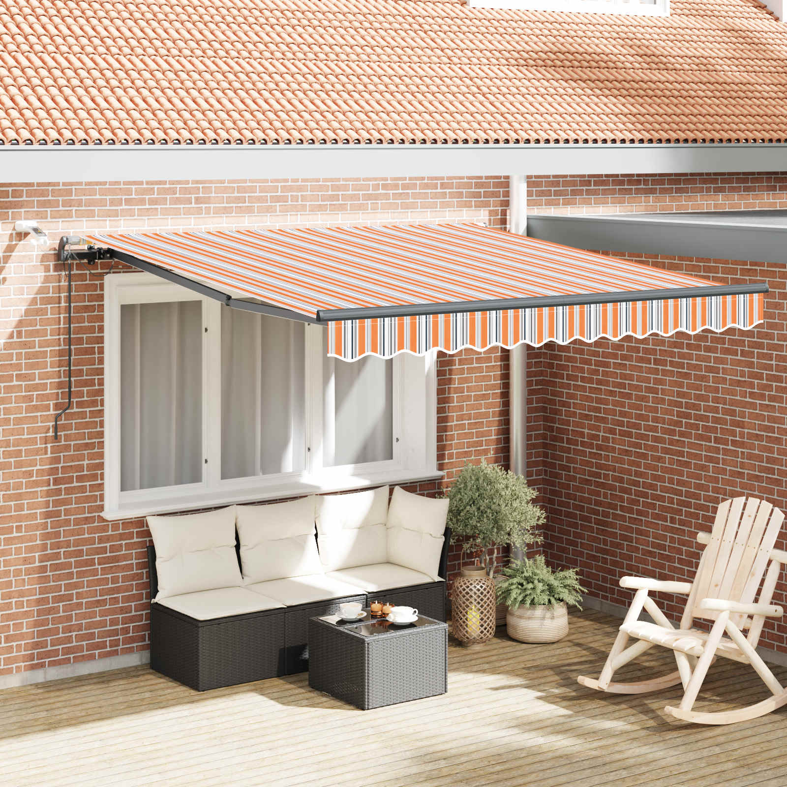 Skėtis Audinys su Įvairiaspalvis 350 x 250 cm Poliesteris