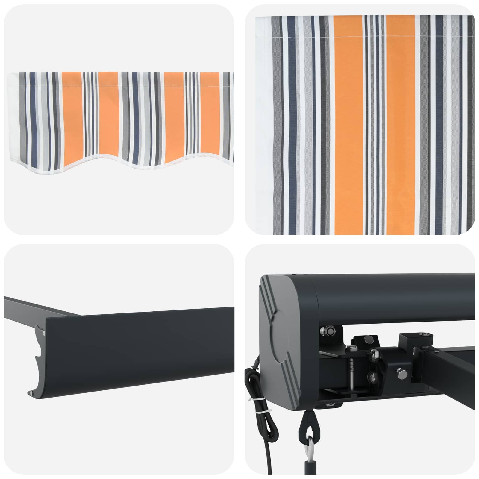Automatic Retractable Awning Multicoloured Striped 350x250 cm