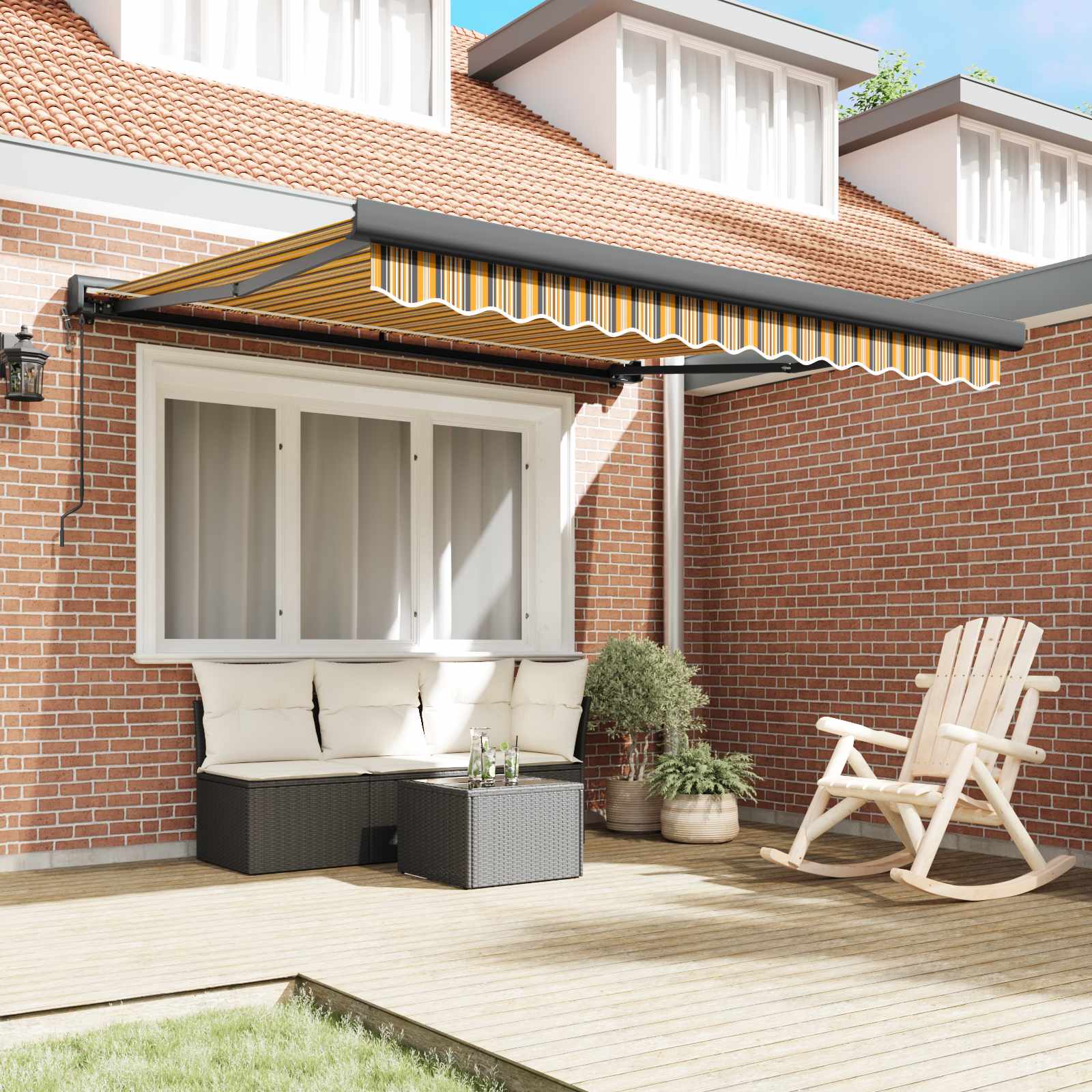 Automatinė Ištraukiama Markizė Dryžuota 350x250 cm