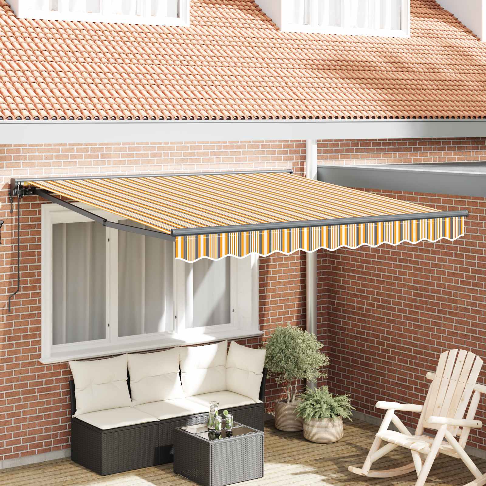 Izvelkama markīze Krāsaina svītra 350x250 cm audums
