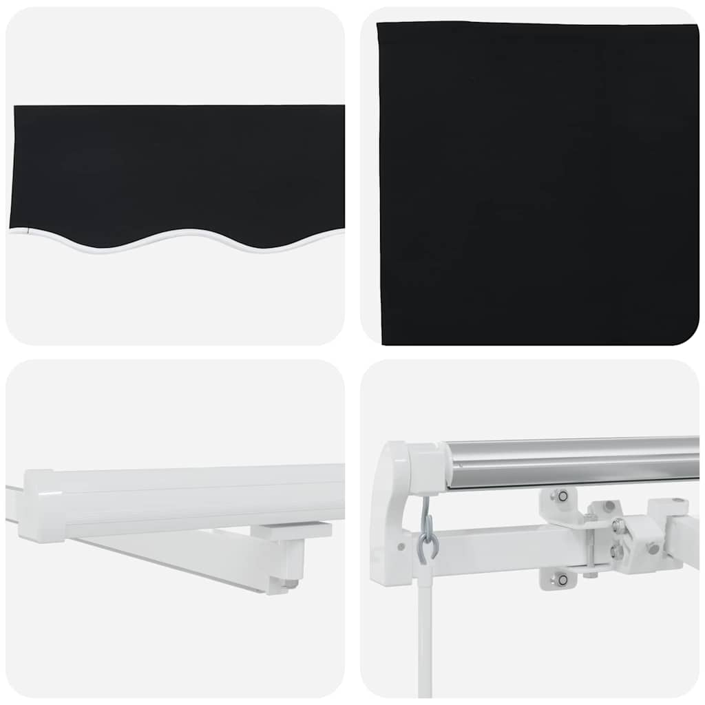 Ištraukiama markizė Juoda 350 x 250 cm Audinys ir aliuminis