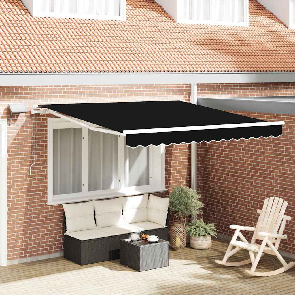 Ištraukiama markizė Juoda 350 x 250 cm Audinys ir plienas