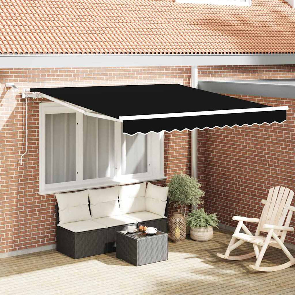 Ištraukiama markizė Juoda 350 x 250 cm Poliesteris ir Metalas