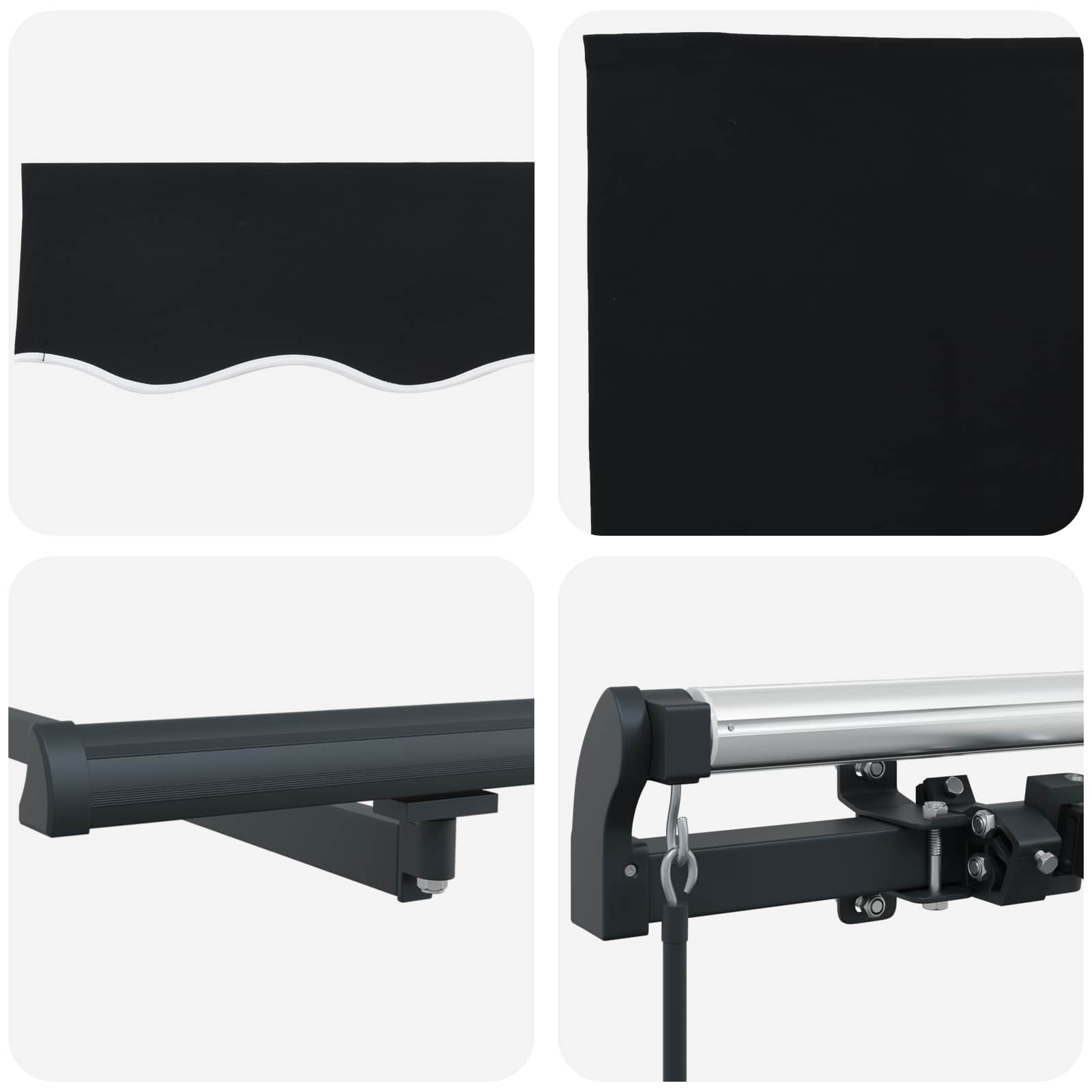 Ištraukiama markizė Juoda 350 x 250 cm Poliesteris ir plienas