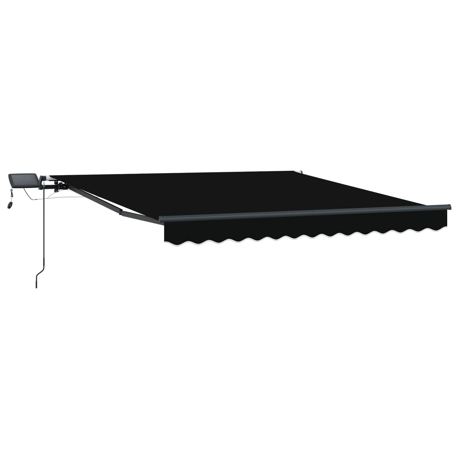 Manuāla izvelkamā nojume ar LED melna 350x250 cm
