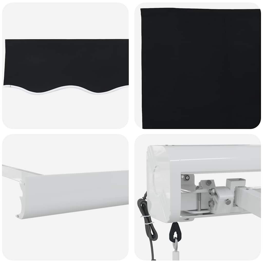 Juoda automatinė įtraukiama markizė 350x250 cm