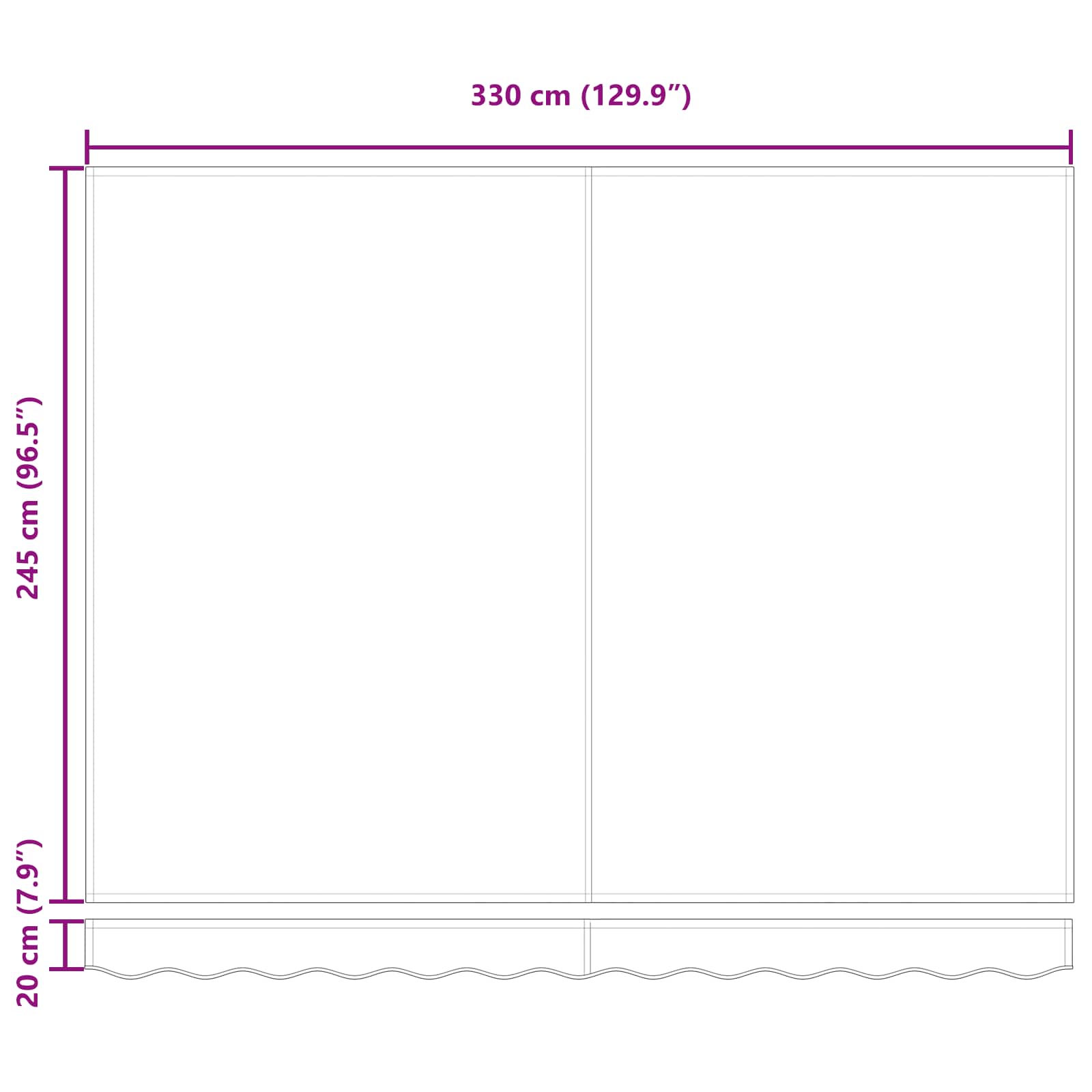 Juoda automatinė įtraukiama markizė 350x250 cm