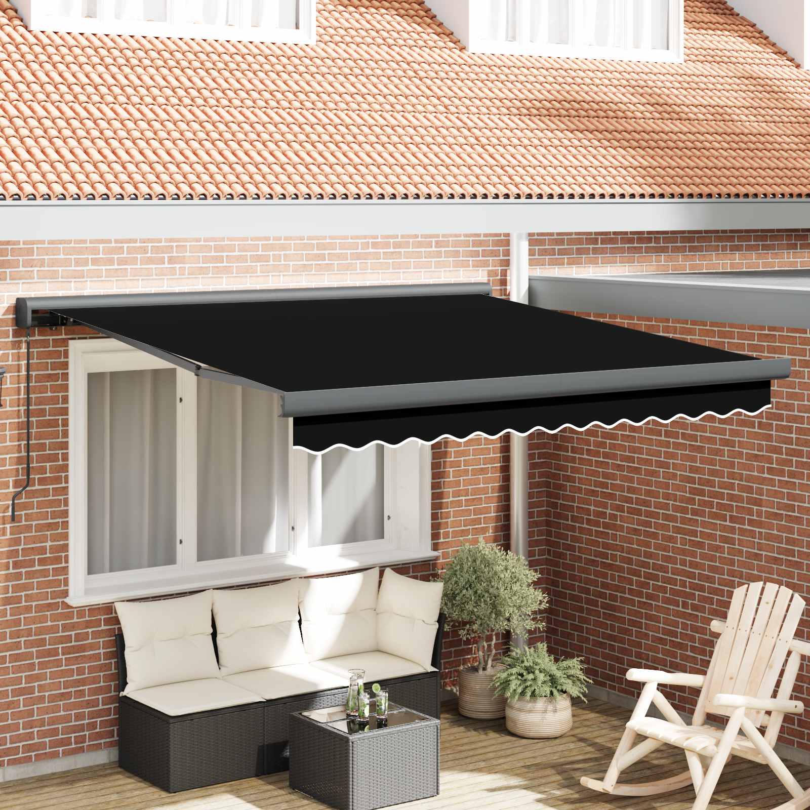 Sulankstoma pavėsinė juoda 350 x 250 cm