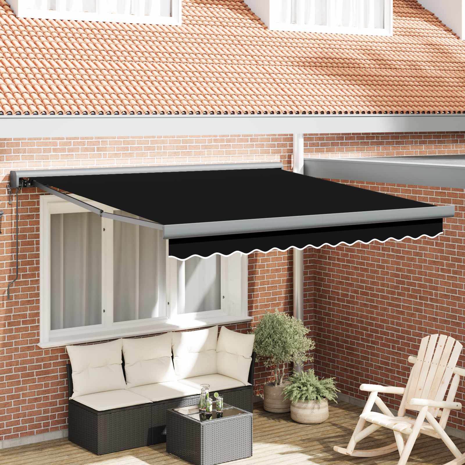Automatinė įtraukiama markizė juoda 350x250 cm