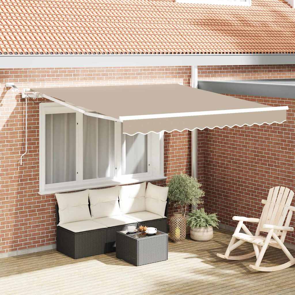 Izvelkama markīze Smilškrāsas 350 x 250 cm Poliesters un Metāls