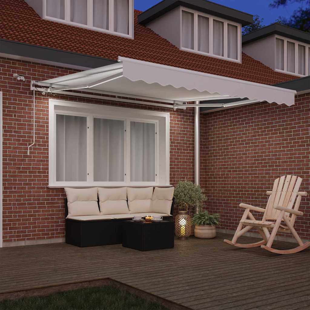 Ištraukiama markizė Balta 350 x 250 cm Poliesteris ir Metalas