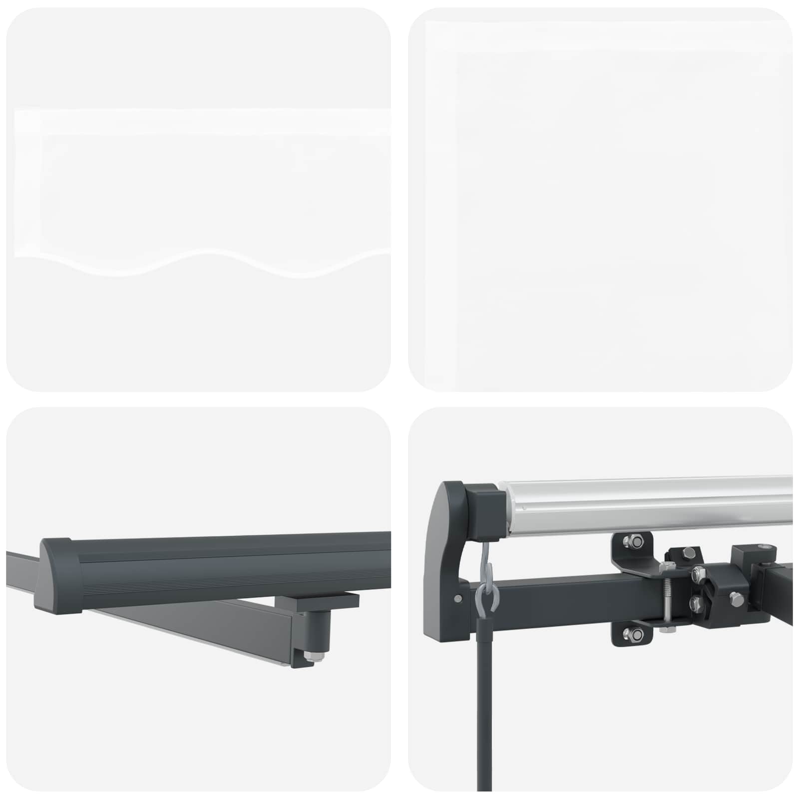 Rankinė Įtraukiama Markizė su LED Balta 350x250 cm