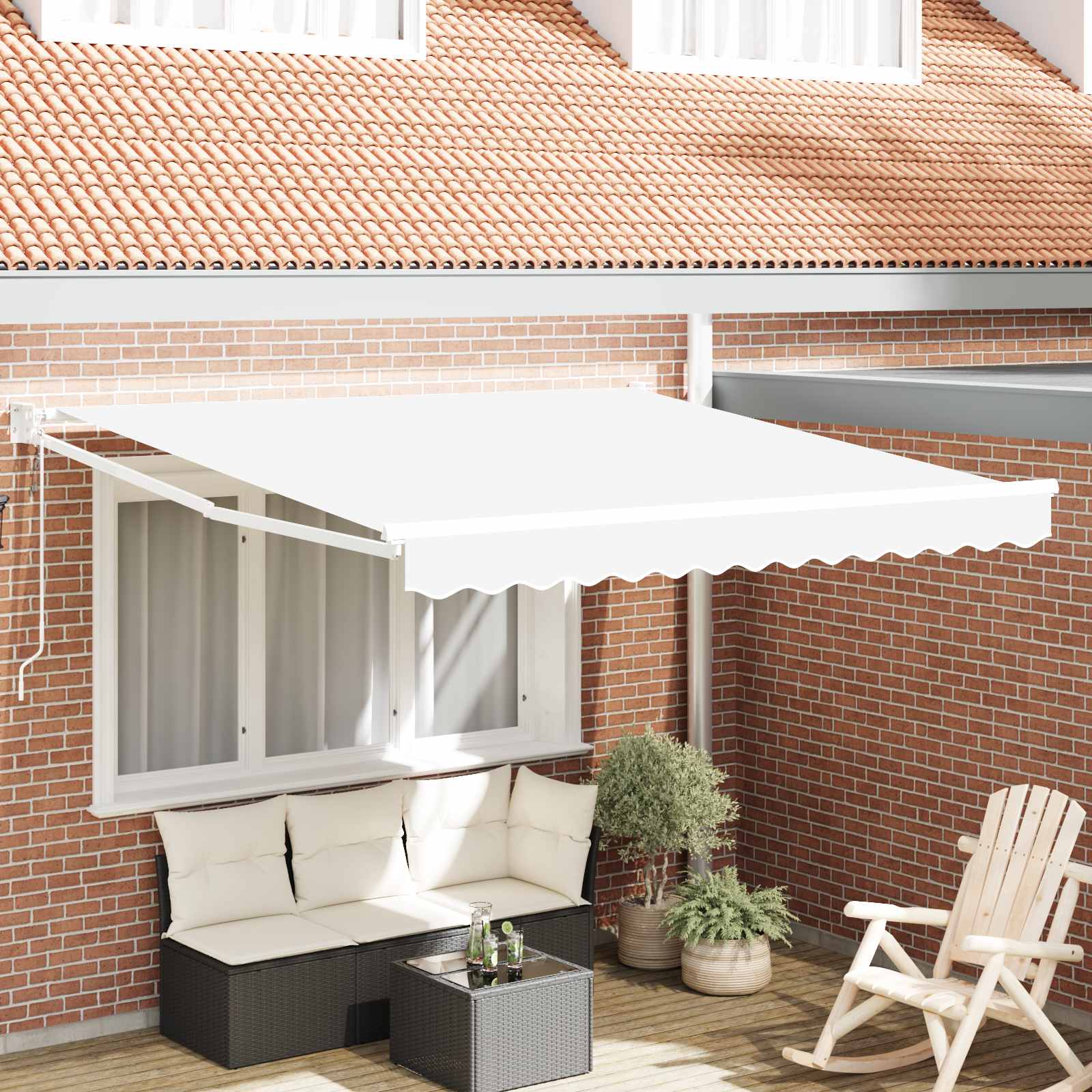 Automatinė Įtraukiama Markizė Balta 350x250 cm