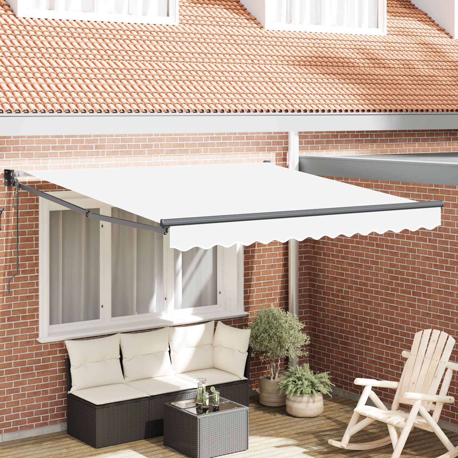 Ištraukiama markizė Balta 350 x 250 cm Poliesteris ir aliuminis