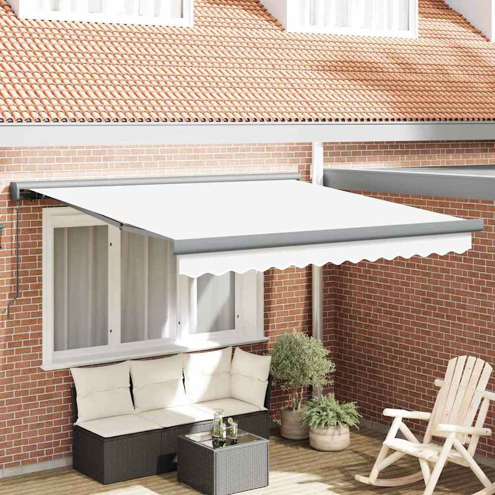 Ištraukiama markizė Balta 350 x 250 cm Audinys, metalas