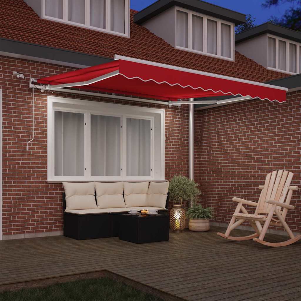 Izvelkama markīze Sarkana 350 x 250 cm Poliesters un Metāls