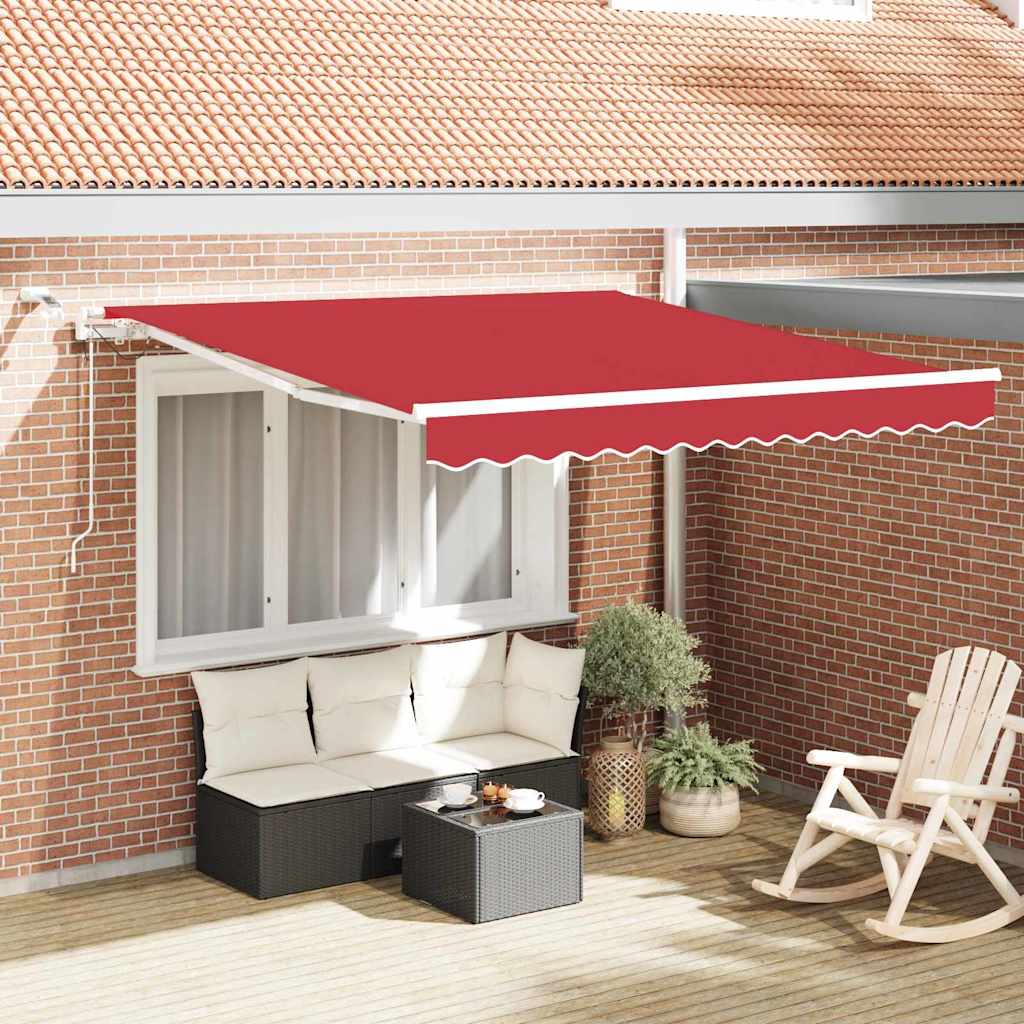 Izvelkama markīze Sarkana 350 x 250 cm Poliesters un Metāls