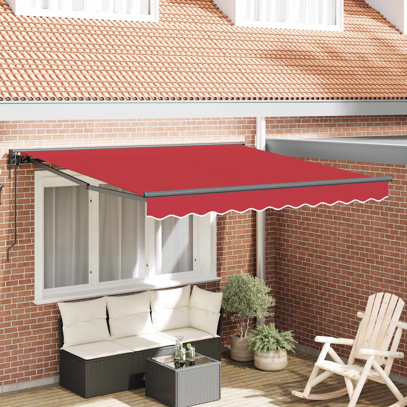 Ištraukiama markizė Raudona 350x250 cm audinys
