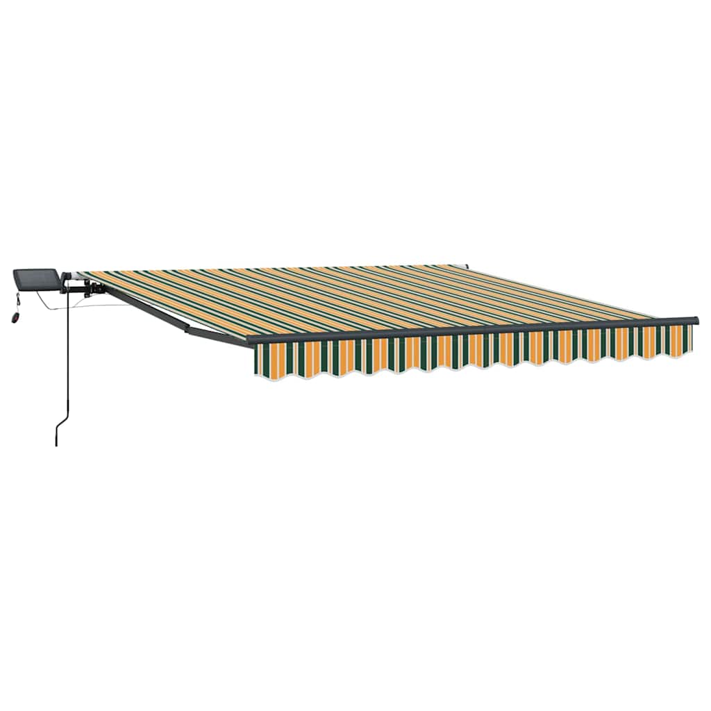 Įtraukimo rankinė markizė su LED Žalia ir Geltona 350x250 cm